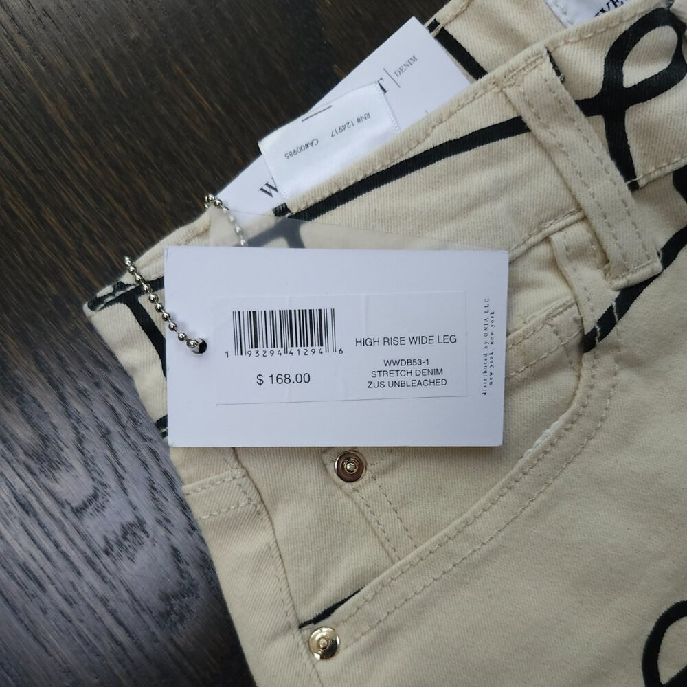 WeWoreWhat High Rise Wide Leg Scribble Jeans Size 26 Retail price $168 New Tags - Picture 3 of 6